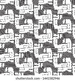 Black and white grunge stripe line vector background. Abstract halftone illustration background. Grunge grid background pattern