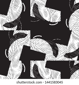 Black and white grunge stripe line vector background. Abstract halftone illustration background. Grunge grid background pattern
