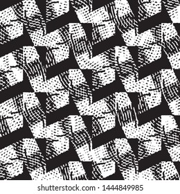 Black and white grunge stripe line vector background. Abstract halftone illustration background. Grunge grid background pattern