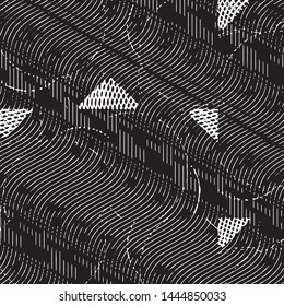 Black and white grunge stripe line vector background. Abstract halftone illustration background. Grunge grid background pattern