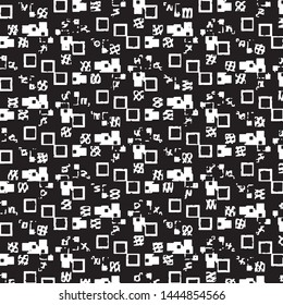 Black and white grunge stripe line vector background. Abstract halftone illustration background. Grunge grid background pattern