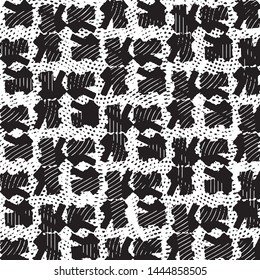 Black and white grunge stripe line vector background. Abstract halftone illustration background. Grunge grid background pattern