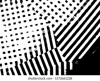 Black and white grunge stripe line background. Abstract halftone illustration background. Grunge grid background pattern 