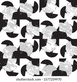 Black and white grunge stripe line vector background. Abstract halftone illustration background.Spotted grunge grid background pattern