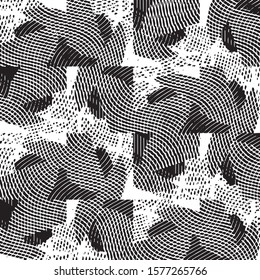 Black and white grunge stripe line vector background. Abstract halftone illustration background.Spotted grunge grid background pattern