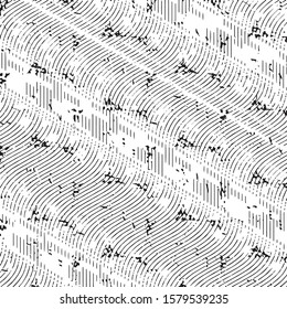 Black and white grunge stripe line vector background. Abstract halftone illustration background. Grunge grid background pattern