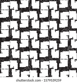 Black and white grunge stripe line vector background. Abstract halftone illustration background. Grunge grid background pattern