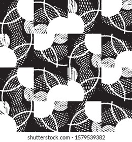 Black and white grunge stripe line vector background. Abstract halftone illustration background. Grunge grid background pattern