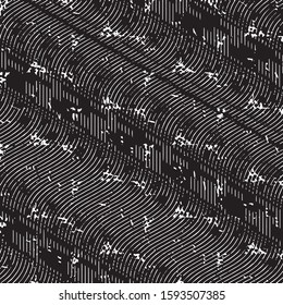 Black and white grunge stripe line vector background. Abstract halftone illustration background. Grunge grid background pattern