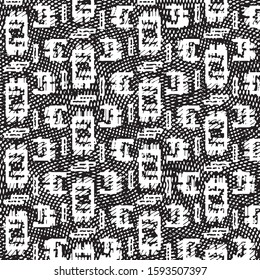 Black and white grunge stripe line vector background. Abstract halftone illustration background. Grunge grid background pattern