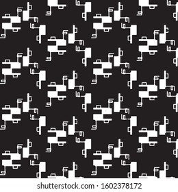 Black and white grunge stripe line vector background. Abstract halftone illustration background. Grunge grid background pattern