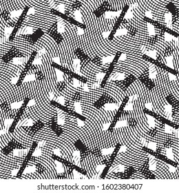 Black and white grunge stripe line vector background. Abstract halftone illustration background. Grunge grid background pattern