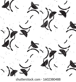 Black and white grunge stripe line vector background. Abstract halftone illustration background. Grunge grid background pattern