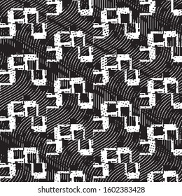 Black and white grunge stripe line vector background. Abstract halftone illustration background. Grunge grid background pattern