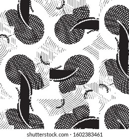 Black and white grunge stripe line vector background. Abstract halftone illustration background. Grunge grid background pattern