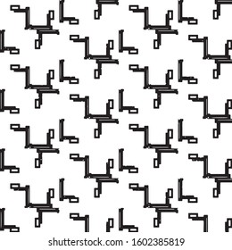 Black and white grunge stripe line vector background. Abstract halftone illustration background. Grunge grid background pattern