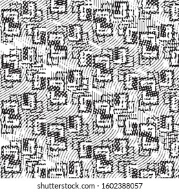 Black and white grunge stripe line vector background. Abstract halftone illustration background. Grunge grid background pattern