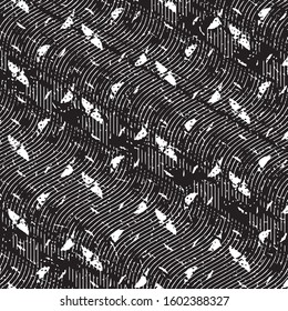 Black and white grunge stripe line vector background. Abstract halftone illustration background. Grunge grid background pattern