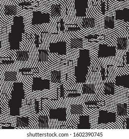 Black and white grunge stripe line vector background. Abstract halftone illustration background. Grunge grid background pattern
