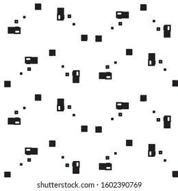 Black and white grunge stripe line vector background. Abstract halftone illustration background. Grunge grid background pattern