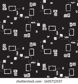 Black and white grunge stripe line vector background. Abstract halftone illustration background. Grunge grid background pattern