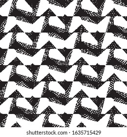 Black and white grunge stripe line vector background. Abstract halftone illustration background. Grunge grid background pattern