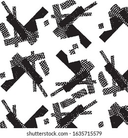 Black and white grunge stripe line vector background. Abstract halftone illustration background. Grunge grid background pattern