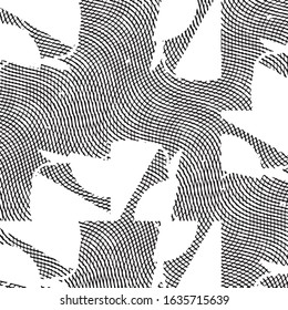 Black and white grunge stripe line vector background. Abstract halftone illustration background. Grunge grid background pattern