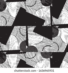 Black and white grunge stripe line vector background. Abstract halftone illustration background. Grunge grid background pattern