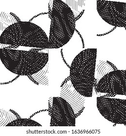Black and white grunge stripe line vector background. Abstract halftone illustration background. Grunge grid background pattern