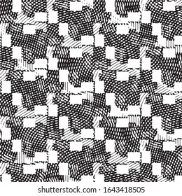 Black and white grunge stripe line vector background. Abstract halftone illustration background. Grunge grid background pattern
