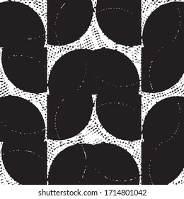 Black and white grunge stripe line vector background. Abstract halftone illustration background. Grunge grid background pattern
