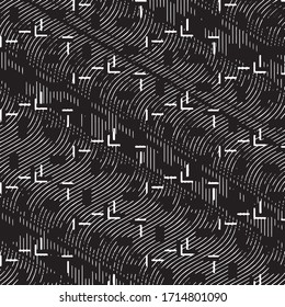 Black and white grunge stripe line vector background. Abstract halftone illustration background. Grunge grid background pattern
