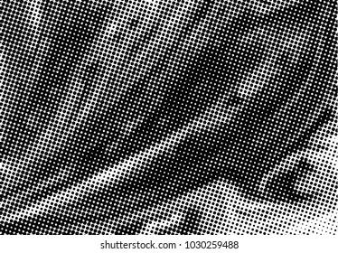 Black and white grunge texture. Abstract halftone background. Vector pattern