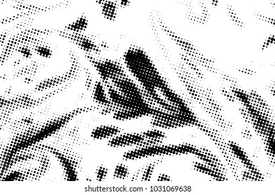 Black and white grunge texture. Abstract halftone background. Vector pattern.