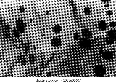 Black and white grunge texture. Abstract halftone background. Vector pattern.