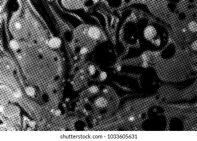 Black and white grunge texture. Abstract halftone background. Vector pattern.