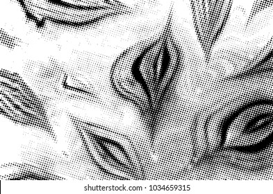 Black and white grunge texture. Abstract halftone background. Vector pattern.