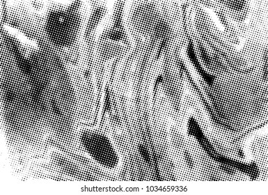 Black and white grunge texture. Abstract halftone background. Vector pattern.
