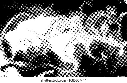 Black and white grunge texture. Abstract halftone background. Vector pattern.