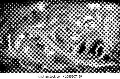 Black and white grunge texture. Abstract halftone background. Vector pattern.