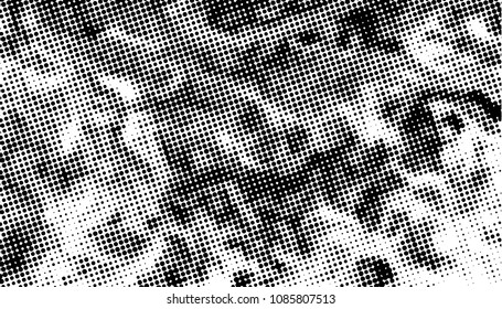 Black and white grunge texture. Abstract halftone background. Vector pattern.