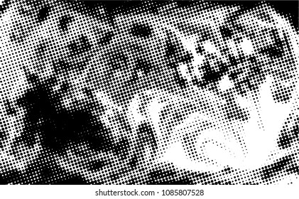 Black and white grunge texture. Abstract halftone background. Vector pattern.