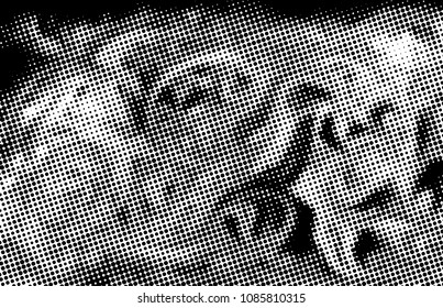 Black and white grunge texture. Abstract halftone background. Vector pattern.