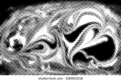 Black and white grunge texture. Abstract halftone background. Vector pattern.