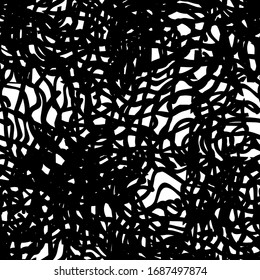 Black and white grunge texture. Abstract seamless background. Monochrome ink stain pattern