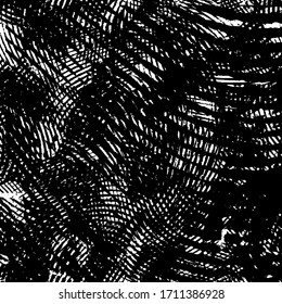 Black and white grunge texture. Abstract splashes of ink. Chaotic paint strokes. Dirty surface. Vector pattern of spots