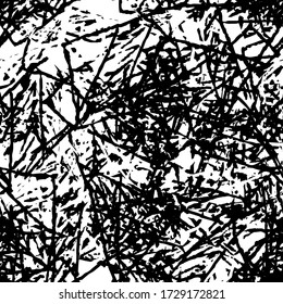 Black and white grunge texture. Abstract seamless background. Monochrome ink stain pattern