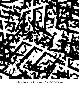 Black and white grunge texture. Abstract seamless background. Monochrome ink stain pattern