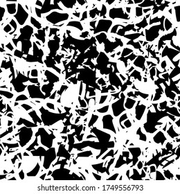 Black and white grunge texture. Abstract seamless background. Monochrome ink stain pattern